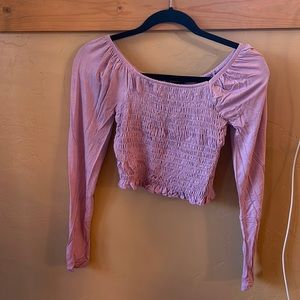 Aqua womens small purple long sleeve shirt. Elastic midsection